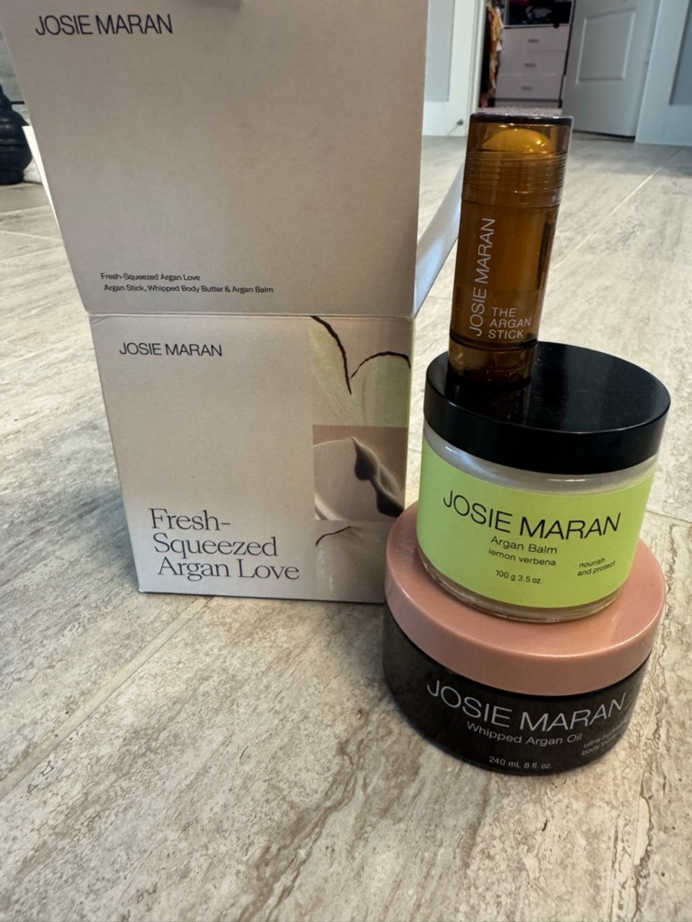 JOSIE MARAN Argan Balm & Whipped Argan Oil Set